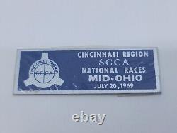 1969 Cincinnati National Race Sports Car Club Of America Dash Emblem Plaque SCCA