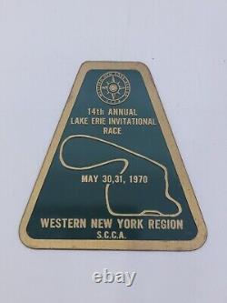 1970 14th Lake Erie NY Race Sports Car Club Of America Dash Emblem Plaque SCCA