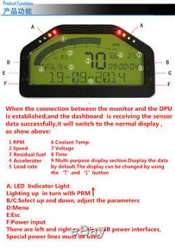 Car Pickup Dash Race LCD Screen Display OBD2 Bluetooth Dashboard Digital Gauge