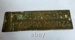 Coppa Monza Road Race 1957-1958 Brass Dash Plate Italy Classic Motor Racing