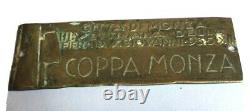 Coppa Monza Road Race 1957-1958 Brass Dash Plate Italy Classic Motor Racing