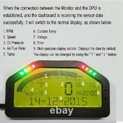 DO904 Car Dash Race Display bluetooth Sensor Dashboard LCD Screen Rally D//