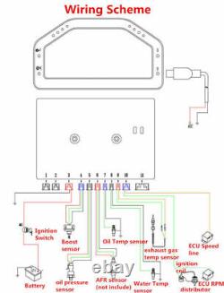 Full Car Dash Race Sensor Kit Pro Blueteeth Dashboard Display Rally Gauge Custom