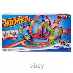 Hot Wheels Let's Race Netflix -Track Set, Epic Crash Dash with 5 Crash Zones