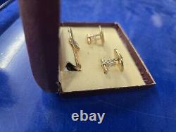 NOS 1940s 50s 60s Ford Cufflinks Set With Tie Bar 1950 1951 1952 46 47 48 49
