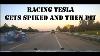 Pursuit Of Racing Tesla Runs Over Spike Strips And Then Pit Maneuver By Arkansas State Police