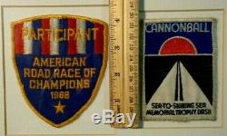 RARE Old Car Patch Lot 1968 American Road Race Champions & Cannonball Sea Dash