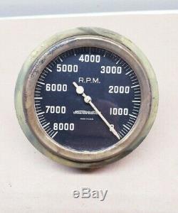 RARE REVERSE Vintage 8000RPM Stewart Warner Tachometer Scta Trog Hot Rod Tach 8k