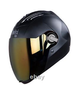 Steelbird Air SBA-2 Dashing Black Full Face Helmet With Golden Visor