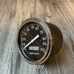 Vintage 100 MPH Speedometer Gauge SCTA Hot Rod Dash Panel TROG Stewart Warner