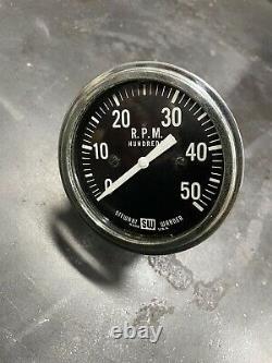 Vintage 5K RPM Tachometer Gauge SCTA Hot Rod Dash Panel TROG Stewart Warner