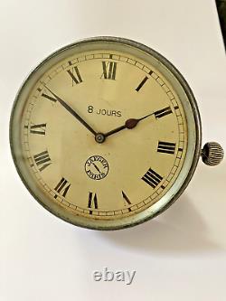 Vintage JAEGER Paris 8 Day Jours Car Dash Board Clock