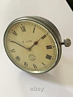 Vintage JAEGER Paris 8 Day Jours Car Dash Board Clock