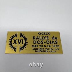 Vintage Racing Dash Plaque Orange County Sport Car Club OCSCC California Rallye