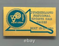 1959 Plaque Badge du Tableau de Bord Original des Courses Nationales de Voitures de Sport de Cumberland