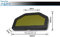 Car Dash Race Full Bright Sensor Set Tableau De Bord Gauge Rally Écran LCD 9v-16v DC