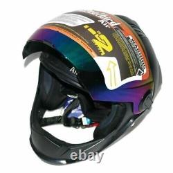 Casque intégral Steelbird Air SBA-2 Dashing Black avec visière arc-en-ciel en taille M/L