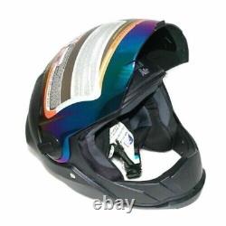 Casque intégral Steelbird Air SBA-2 Dashing Black avec visière arc-en-ciel en taille M/L