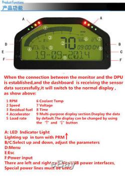 Course Dash Voiture Affichage Obd2 Bluetooth, Écran Gauge Numérique D'affichage À Cristaux Liquides Du Tableau De Bord