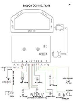 Course de rallye de voiture 9 en 1 tableau de bord étanche Kit de capteur de tableau de bord LCD numérique