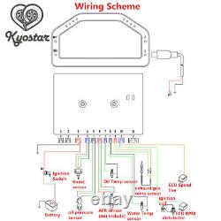 Écran LCD multifonction pour tableau de bord de course de voiture avec capteur de jauge nouveau