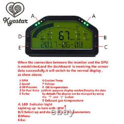 Écran LCD multifonction pour tableau de bord de course de voiture avec capteur de jauge nouveau