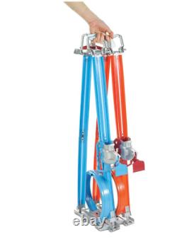 Ensemble de pistes de course Hot Wheels Double Loop Dash & 2 voitures jouet en métal moulé pour enfants