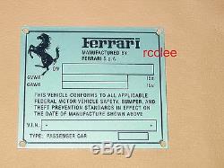 Ferrari F1 Champion Plate Dash Insigne D'emblème De Enzo F430 360 355 599 456 Italia 2