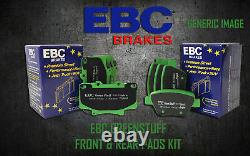 New Ebc Greenstuff Avant Et Plaquettes De Frein Arrière Kit Pads Performance Padkit1034