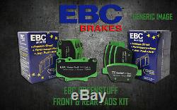 New Ebc Greenstuff Avant Et Plaquettes De Frein Arrière Kit Pads Performance Padkit1446