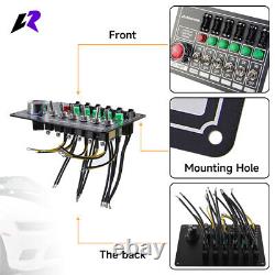 Panneau de commutation à 6 interrupteurs LED d'allumage pour moteur de voiture de course, démarrage par bouton poussoir avec fusible de course