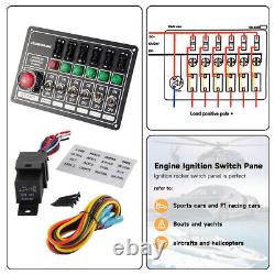 Panneau de commutation à 6 interrupteurs LED d'allumage pour moteur de voiture de course, démarrage par bouton poussoir avec fusible de course