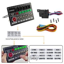 Panneau de commutation à 6 interrupteurs LED d'allumage pour moteur de voiture de course, démarrage par bouton poussoir avec fusible de course