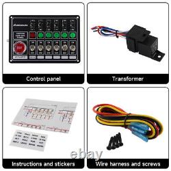 Panneau de commutation à 6 interrupteurs LED d'allumage pour moteur de voiture de course, démarrage par bouton poussoir avec fusible de course