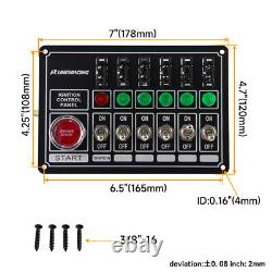 Panneau de commutation à 6 interrupteurs LED d'allumage pour moteur de voiture de course, démarrage par bouton poussoir avec fusible de course