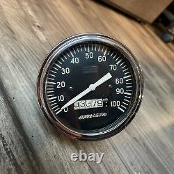 Vintage 100 Mph Speedometer Gauge Scta Hot Rod Dash Panel Trog Stewart Warner